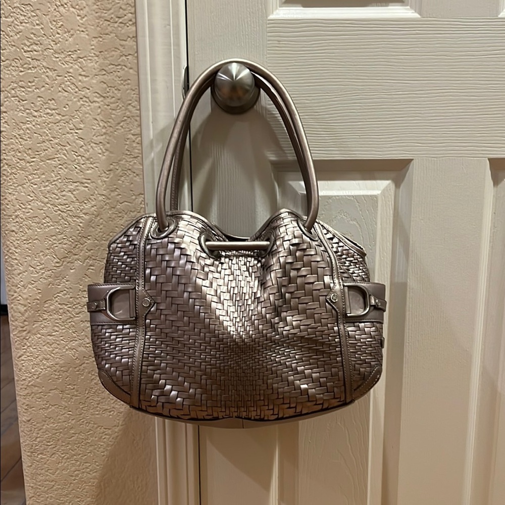 Cole Haan Metallic  woven Shoulder Bag gently used